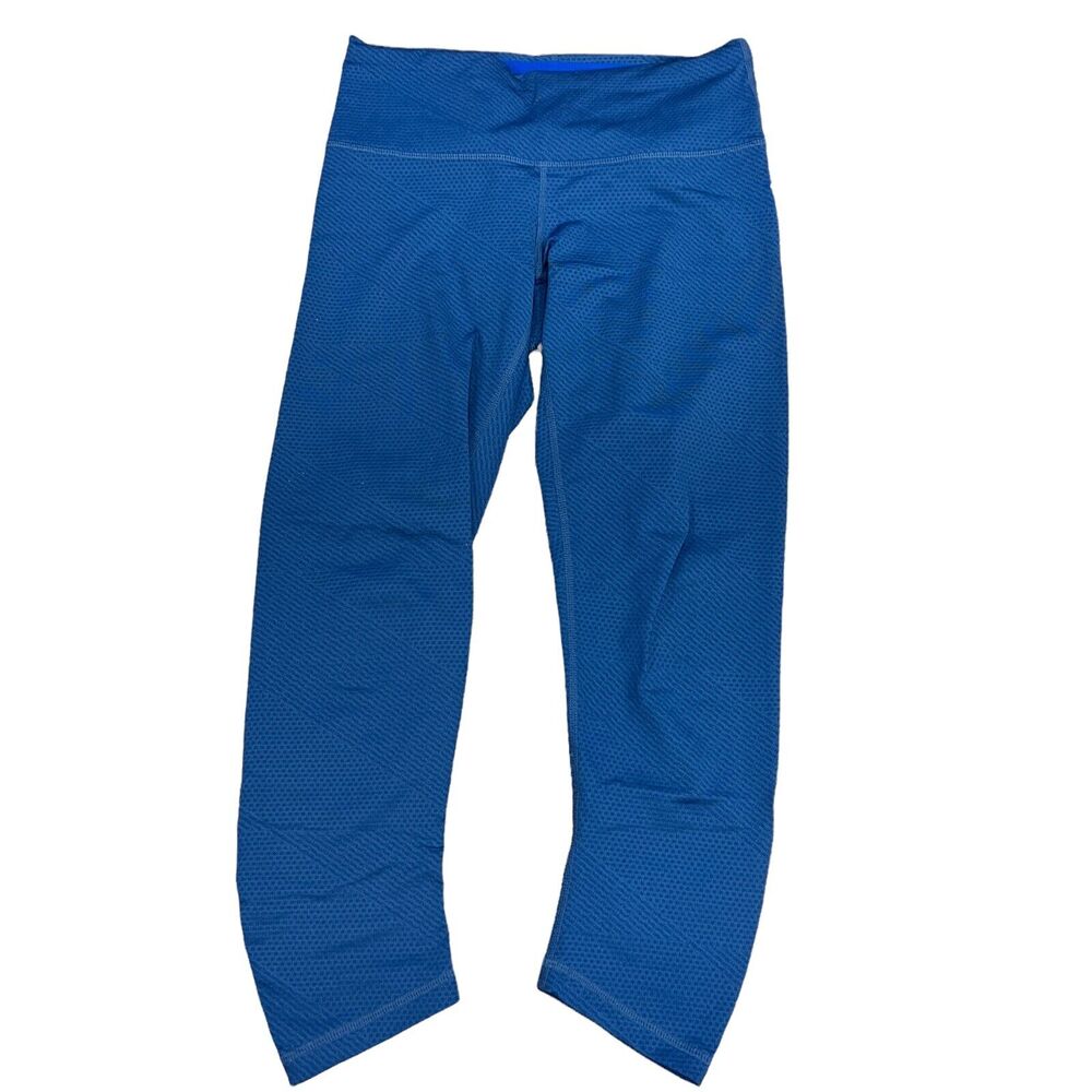 prAna Women's Leggins Blue Cropped Capri Textured Solid Blue Size XS